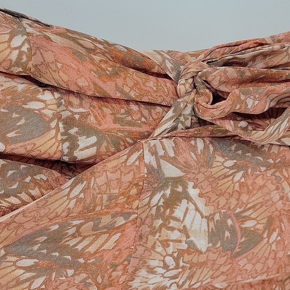 Sage The Label Orange Floral Ruffled Mini Wrap Dress XS - Picture 7 of 13